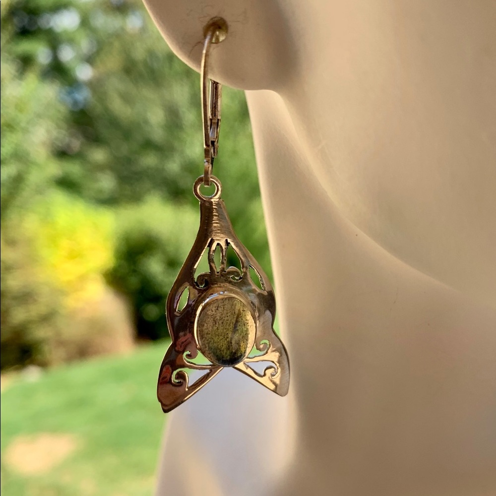 Labradorite and sterling earrings